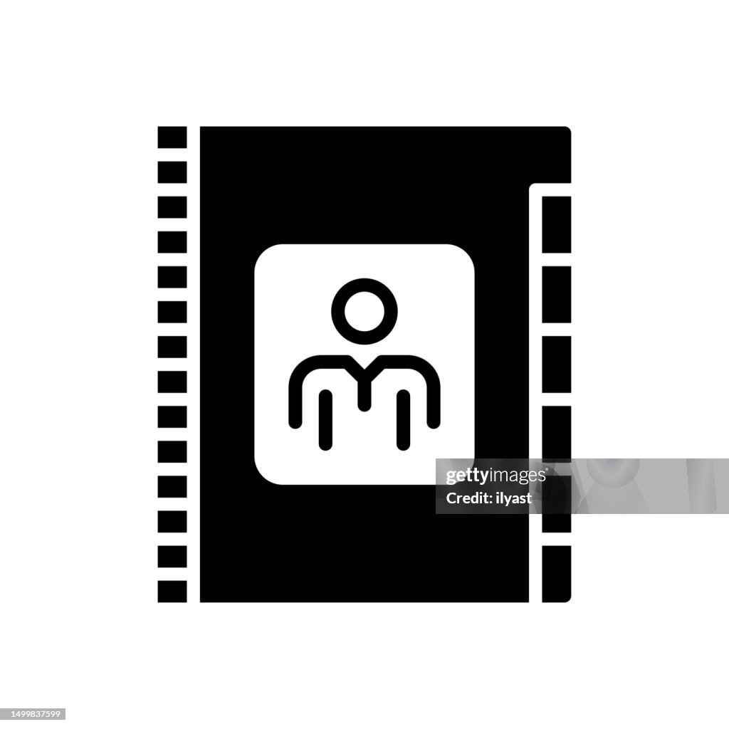 Address Book Black Line & Fill Vector Icon