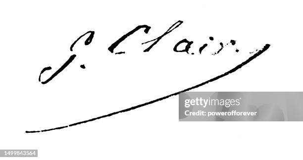 georges jules victor clairin’s signature/autograph - 19th century - signature painter stock illustrations