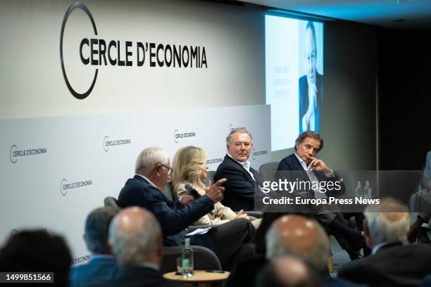 The general director of the Circle d'Economia, Miquel Nadal; the former minister Trinidad Jimenez; the former minister Jose Maria Michavila, and the...