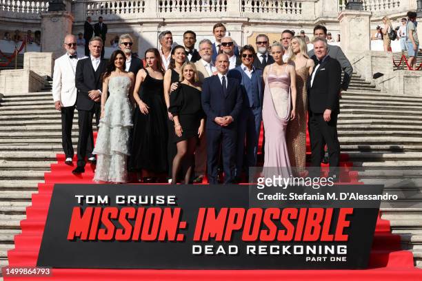 Cast members and Brian Robbins, Daria Cercek, Michael Ireland and Mark Weinstock attend the Red Carpet at the Global Premiere of "Mission: Impossible...
