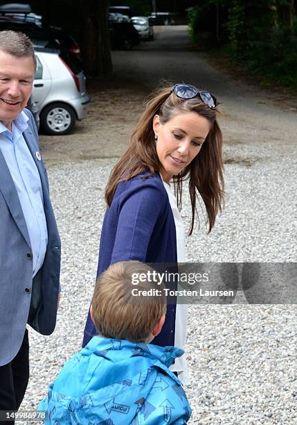 Princess Marie of Denmark visits the National Association Autism Elsinore Holiday Village on August 8, 2012 in Helsingor, Denmark.