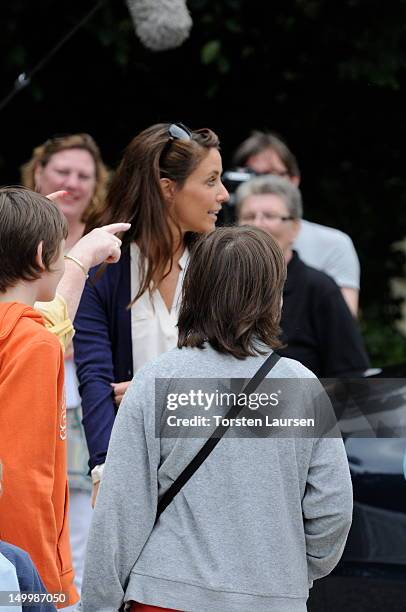 Princess Marie of Denmark visits the National Association Autism Elsinore Holiday Village on August 8, 2012 in Helsingor, Denmark.