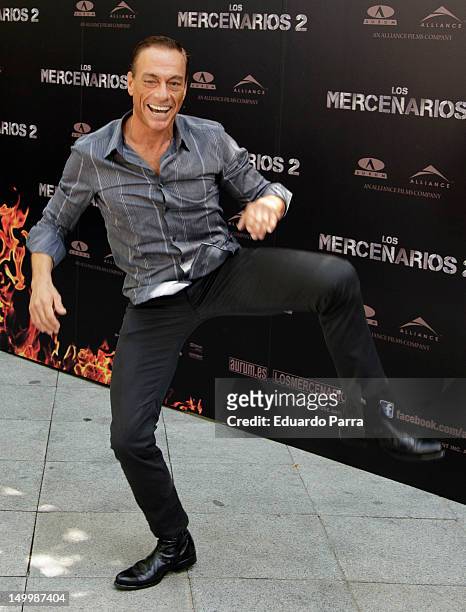 Jean-Claude Van Damme attends 'The Expendables 2' photocall at Ritz hotel on August 8, 2012 in Madrid, Spain.