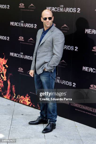 Jason Statham attends 'The Expendables 2' photocall at Ritz hotel on August 8, 2012 in Madrid, Spain.