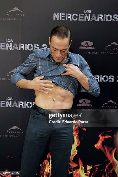 Jean-Claude Van Damme attends 'The Expendables 2' photocall at Ritz hotel on August 8, 2012 in Madrid, Spain.