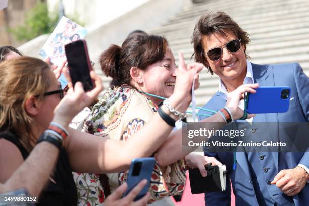 Tom Cruise attends the Red Carpet at the Global Premiere of "Mission: Impossible - Dead Reckoning Part One" presented by Paramount Pictures and...