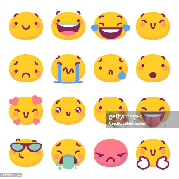 emoticons wesentliche sammlung - stick out tongue emoji stock-grafiken, -clipart, -cartoons und -symbole