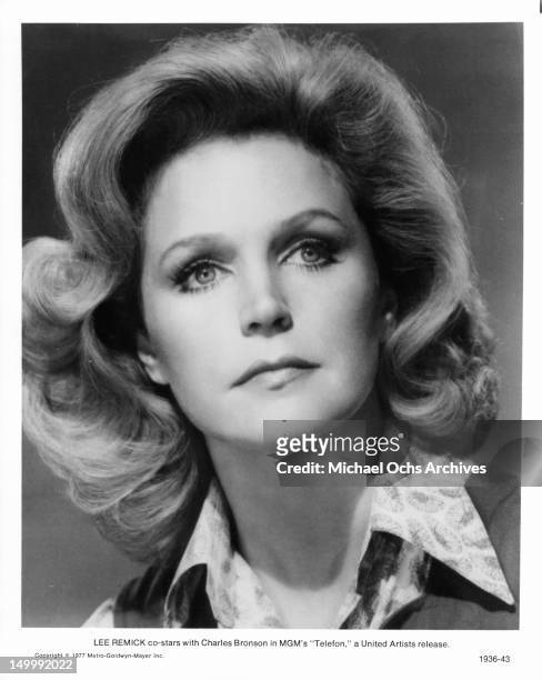 Lee Remick in a publicity portrait for the film 'Telefon', 1977.