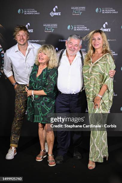 Gérémy Crédeville, Marie Vincent, Yves Pignot and Jeanne Savary attend the "Nymphes D'Or - Golden Nymphs" Nominees Party during the 62nd Monte Carlo...