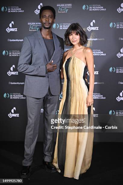 Edi Gathegi and Adriana Gathegi attend the "Nymphes D'Or - Golden Nymphs" Nominees Party during the 62nd Monte Carlo TV Festival on June 19, 2023 in...