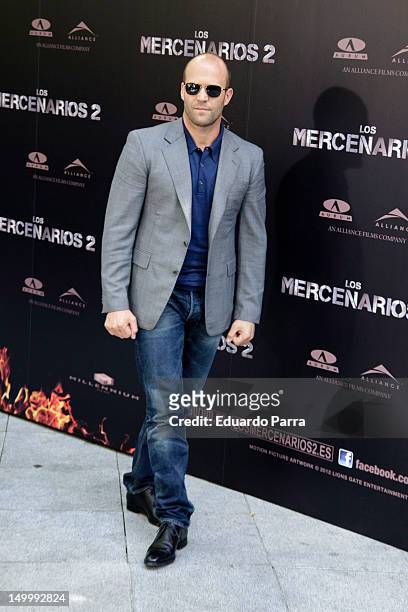 Jason Statham attends 'The Expendables 2' photocall at Ritz hotel on August 8, 2012 in Madrid, Spain.