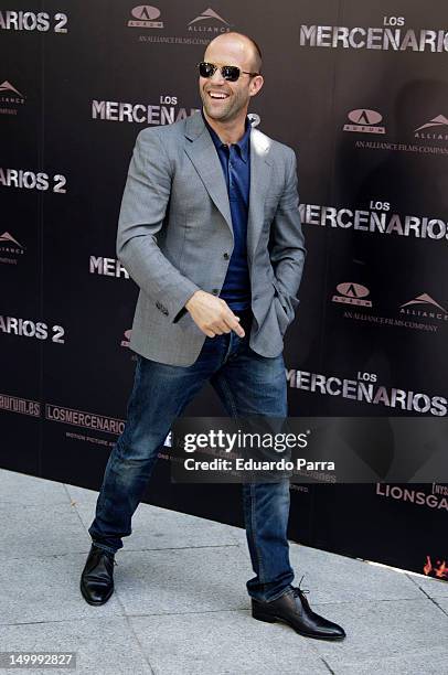 Jason Statham attends 'The Expendables 2' photocall at Ritz hotel on August 8, 2012 in Madrid, Spain.