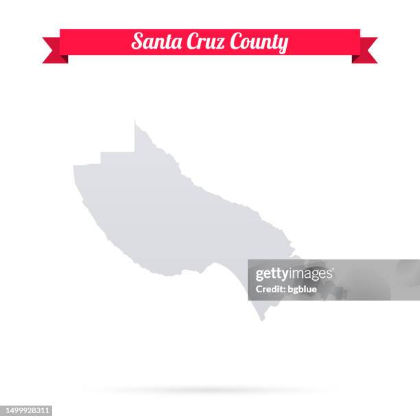 santa cruz county, california. map on white background with red banner - santa cruz california stock illustrations