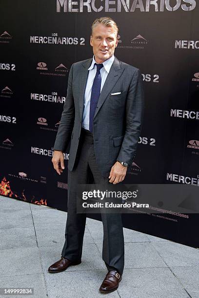 Dolph Lundgren attends 'The Expendables 2' photocall at Ritz hotel on August 8, 2012 in Madrid, Spain.