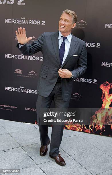 Dolph Lundgren attends 'The Expendables 2' photocall at Ritz hotel on August 8, 2012 in Madrid, Spain.