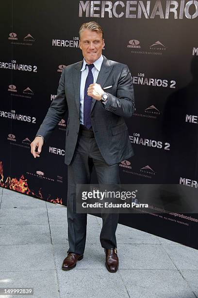 Dolph Lundgren attends 'The Expendables 2' photocall at Ritz hotel on August 8, 2012 in Madrid, Spain.