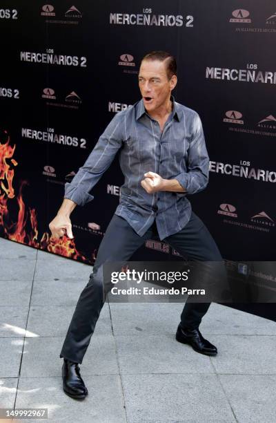 Jean-Claude Van Damme attends 'The Expendables 2' photocall at Ritz hotel on August 8, 2012 in Madrid, Spain.