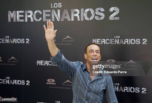 Jean-Claude Van Damme attends 'The Expendables 2' photocall at Ritz hotel on August 8, 2012 in Madrid, Spain.