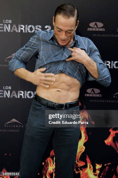 Jean-Claude Van Damme attends 'The Expendables 2' photocall at Ritz hotel on August 8, 2012 in Madrid, Spain.