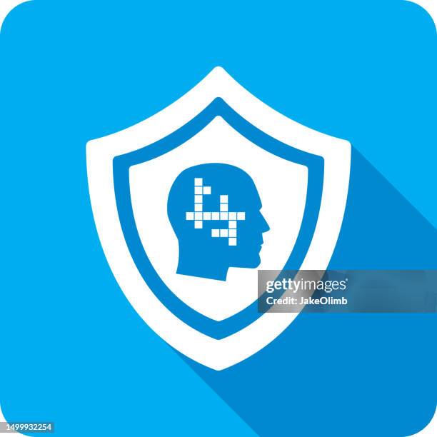 shield head crossword puzzle icon silhouette - crossword stock illustrations