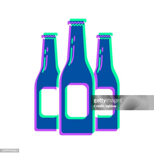 stockillustraties, clipart, cartoons en iconen met beer bottles. icon with two color overlay on white background - beer transparent background