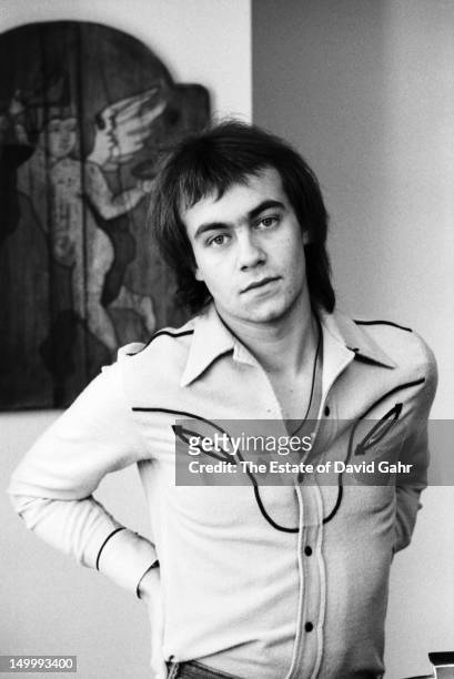 Lyricist, songwriter, and song collaborator with Elton John, Bernie Taupin poses for a portrait in November, 1970 in New York City, New York.