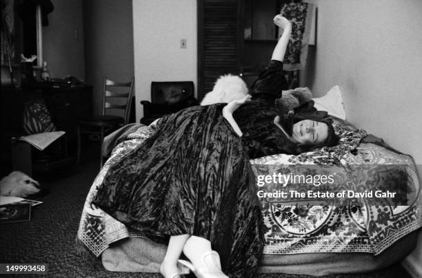 Blues singer Janis Joplin poses for a portrait on March 14, 1969 at the Hotel Chelsea in New York City, New York.