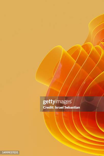 digitally generated yellow wavy abstract background. with copy space on left - fractal stock pictures, royalty-free photos & images