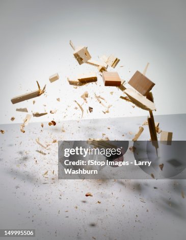 Wood exploding into pieces Wood exploding into pieces