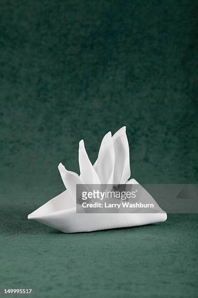 a folded napkin - napkin stock pictures, royalty-free photos & images