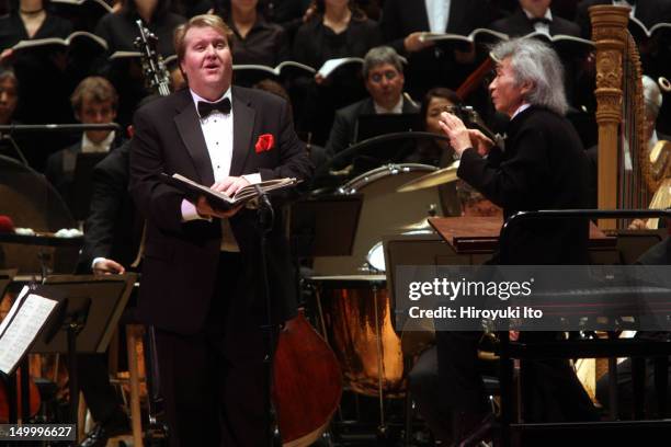 Seiji Ozawa conducting the Saito Kinen Orchestra in Britten's "War Requiem" at Carnegie Hall on Saturday night, December 18, 2010.SKF Matsumoto...