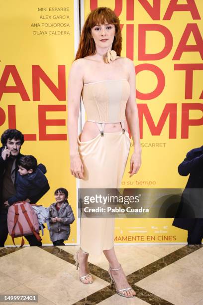 Actress Ana Polvorosa attends the "Una Vida No Tan Simple" photocall at Cines Verdi on June 20, 2023 in Madrid, Spain.