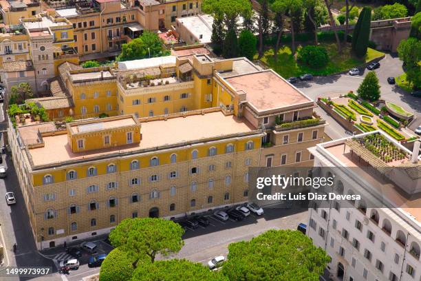 aerial view the palace of san carlos - vatican city aerial stock pictures, royalty-free photos & images