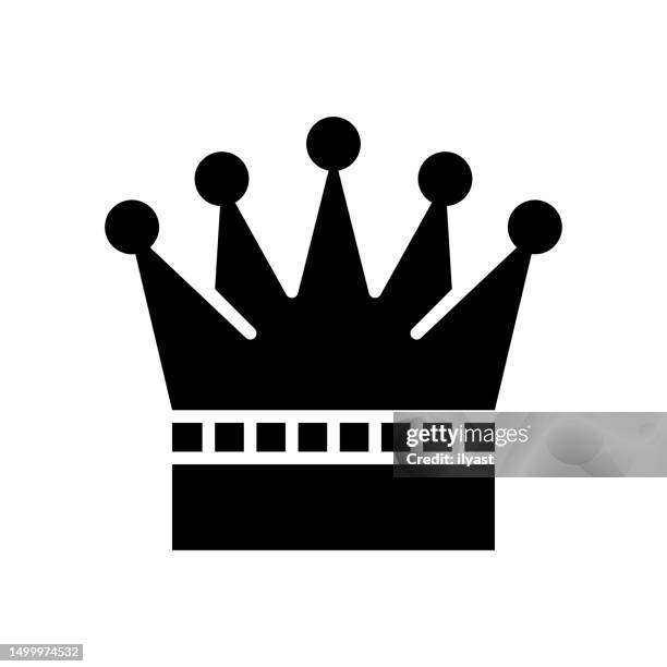 content is the king black line & fill vector icon - dictator stock illustrations