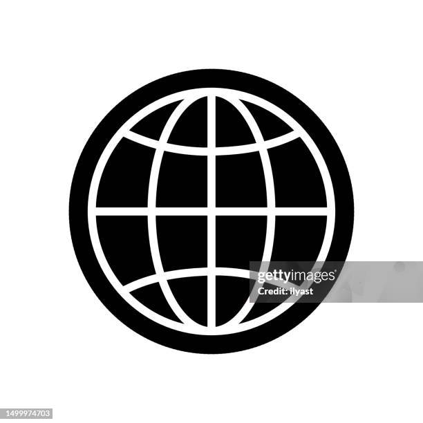 globales geschäft schwarze linie &; vektorsymbol füllen - hauptfirmensitz stock-grafiken, -clipart, -cartoons und -symbole