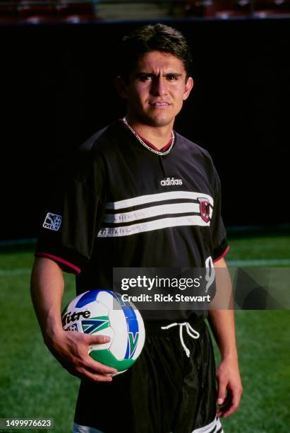 Portrait of Jaime Moreno from Bolivia and Forward for the D.C. United of the MLS Eastern Conference poses for a photograph before the MLS All-Star...