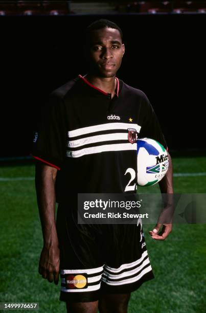 Portrait of Eddie Pope, Defender for the D.C. United of the MLS Eastern Conference poses for a photograph before the MLS All-Star Game on 8th July...