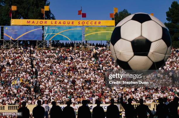 The San Jose Earthquakes players are silhoueted against the crowd during the opening ceremony for the innaugral San Jose Earthquakes MLS Major League...
