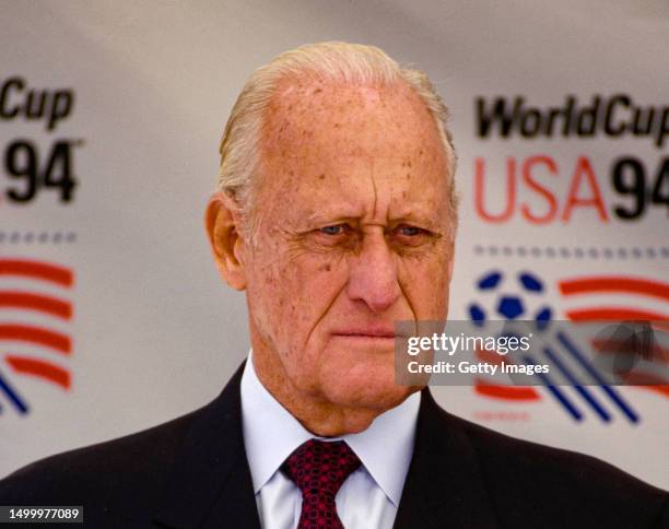Portrait of João Havelange from Brazil, President of the FIFA on 1st June 1994 at the Meadowlands stadium in East Rutherford, New Jersey, United...