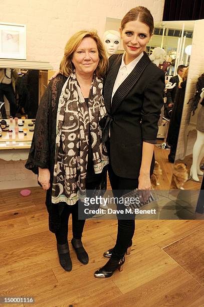 Mischa Barton and mother Nuala attend the Mischa Barton Boutique flagship store launch party at Old Spitalfields Market on August 8, 2012 in London,...