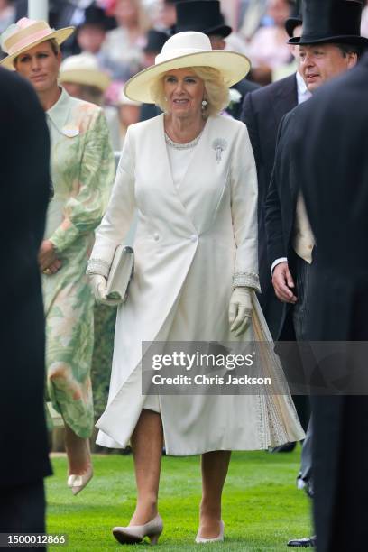 Queen Camilla attends day one of Royal Ascot 2023 at Ascot Racecourse on June 20, 2023 in Ascot, England.