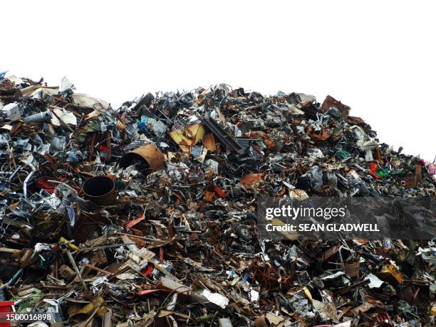 scrap metal pile - heavy metal music stock pictures, royalty-free photos & images