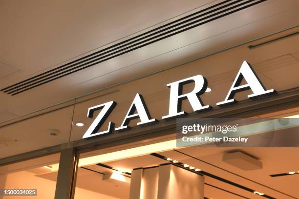 June 2023: Zara store sign External Store Sign London, England.