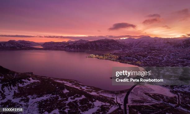 view over grundarfjörður - westfjords iceland stock pictures, royalty-free photos & images