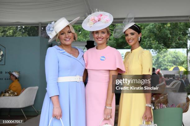 Natalie Rushdie, Laura-Ann and Lucy Mecklenburgh attend day one of Royal Ascot 2023 at Ascot Racecourse on June 20, 2023 in Ascot, England.