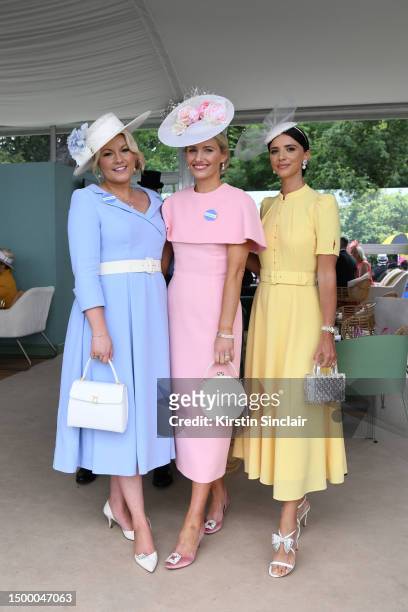 Natalie Rushdie, Laura-Ann and Lucy Mecklenburgh attend day one of Royal Ascot 2023 at Ascot Racecourse on June 20, 2023 in Ascot, England.