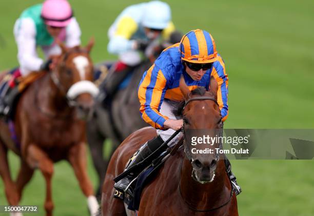 Ryan Moore riding Paddington win St James's Palace Stakes on day one during Royal Ascot 2023 at Ascot Racecourse on June 20, 2023 in Ascot, England.