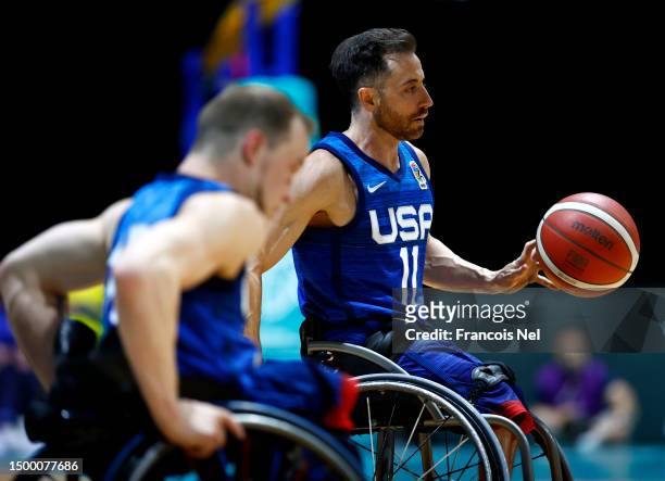 Steve Serio of USA controls the ball during the IWBF Wheelchair Basketball World Championships 2022 Men's Final match between USA and Great Britain...