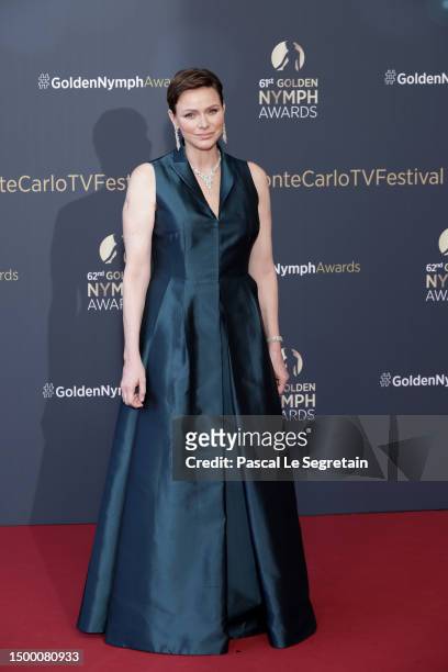 Princess Charlene of Monaco attends the "Nymphes D'Or - Golden Nymphs" Award Ceremony during the 62nd Monte Carlo TV Festival on June 20, 2023 in...