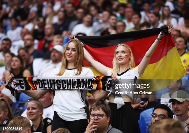 Germany and Colombia fans prior to the international friendly match between Germany and Colombia at Veltins-Arena on June 20, 2023 in Gelsenkirchen,...